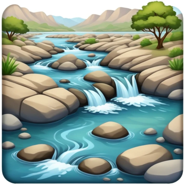 small flowing river with clear water emoji