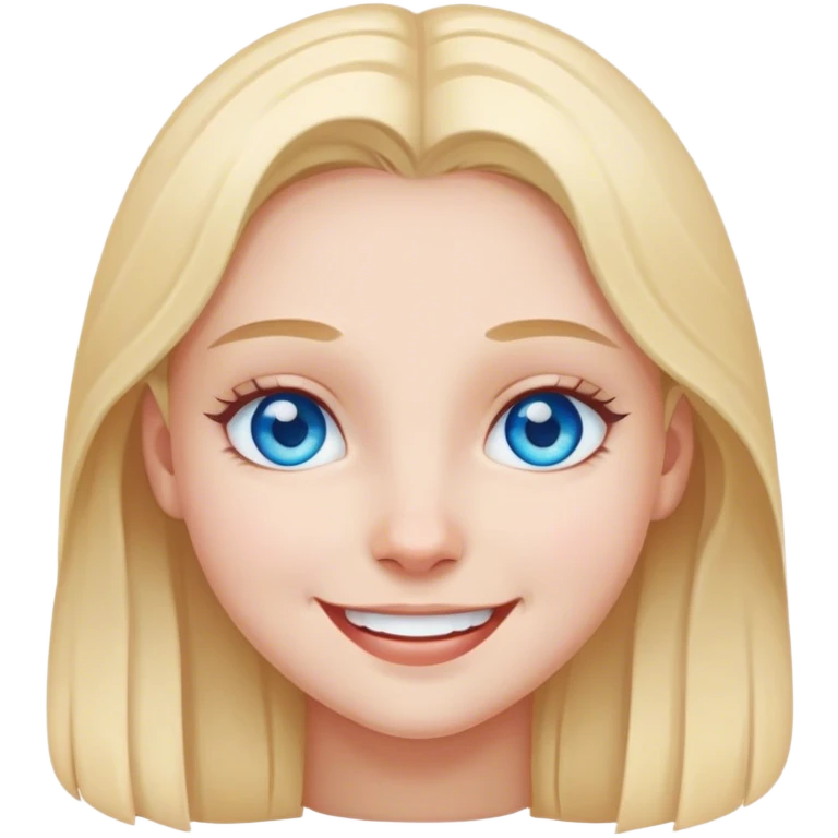 Closed smile smiling girl with blue eyes emoji