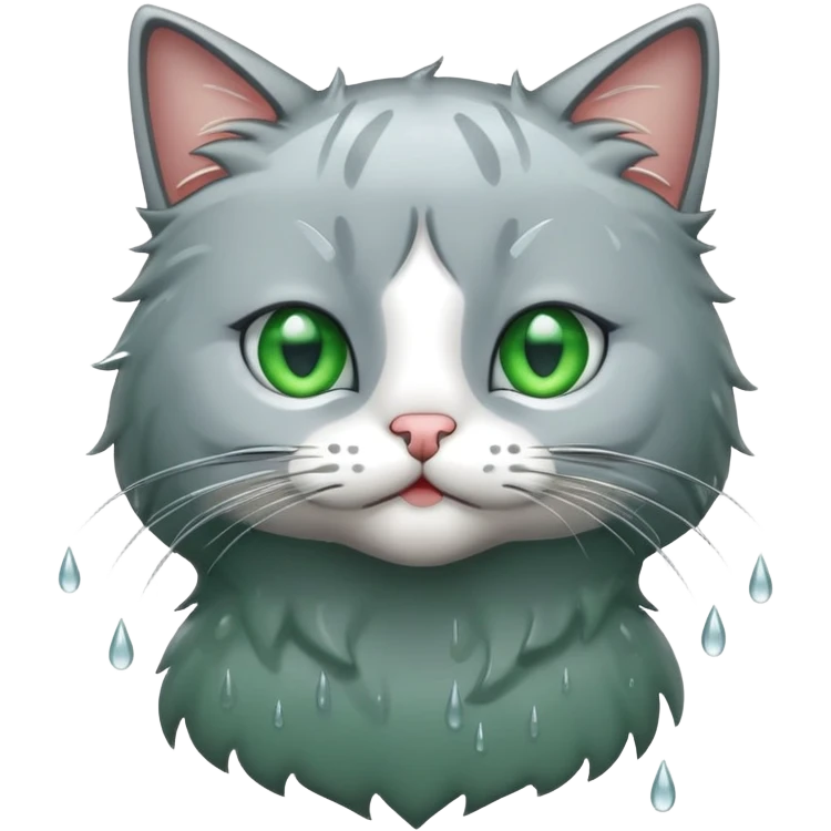 Cat with rain emoji