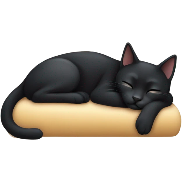 Black cat sleeping emoji