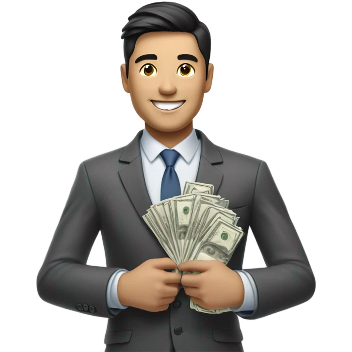 asian man that loves money emoji