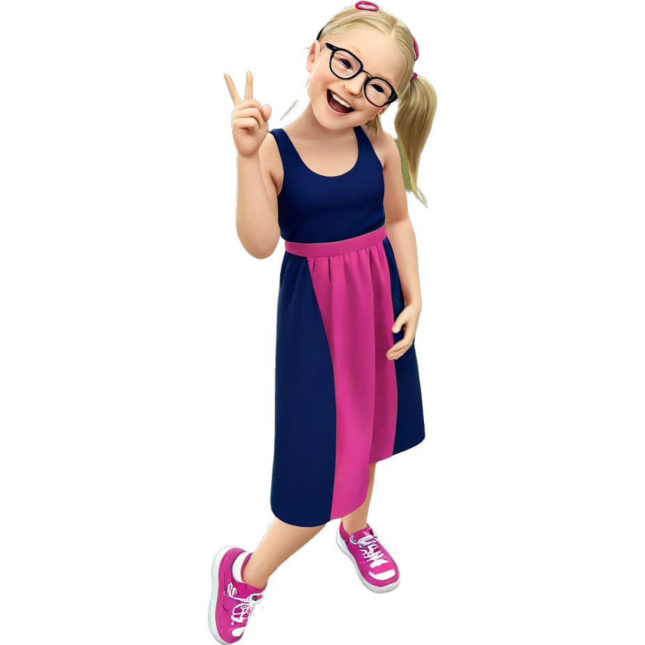smiling girl with glasses outdoors emoji