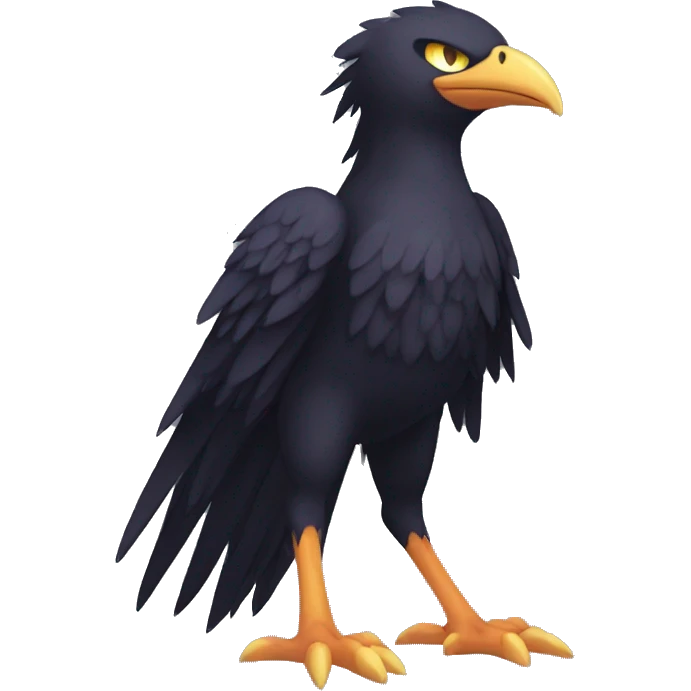 Edgy Fantasy legendary dark bird shadow-type-Phoenix Fakemon full body emoji