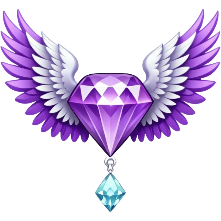 diamond emblem with white wings and purple diamond in the middle emoji