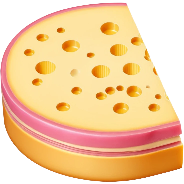 pink thin round slice of american cheese emoji