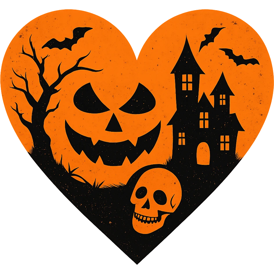 Halloween heart, remove background emoji