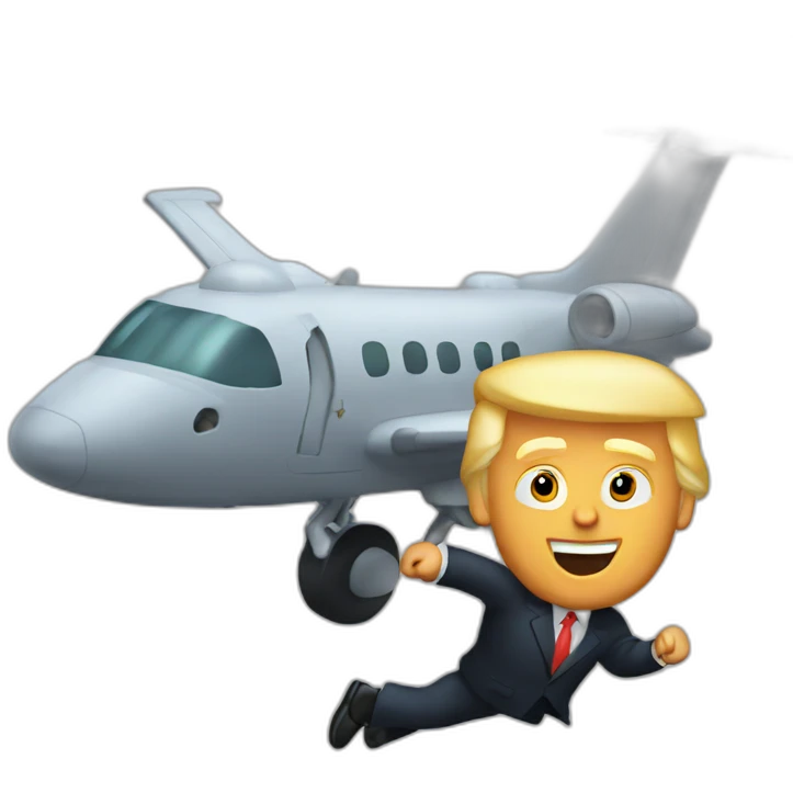 Trump flying to jail emoji