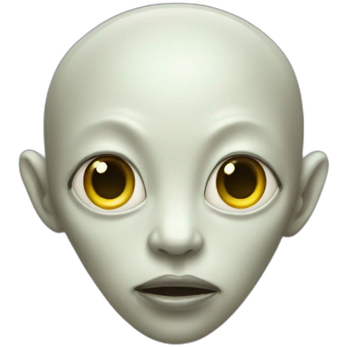 alien with a long forehead and huge lips emoji