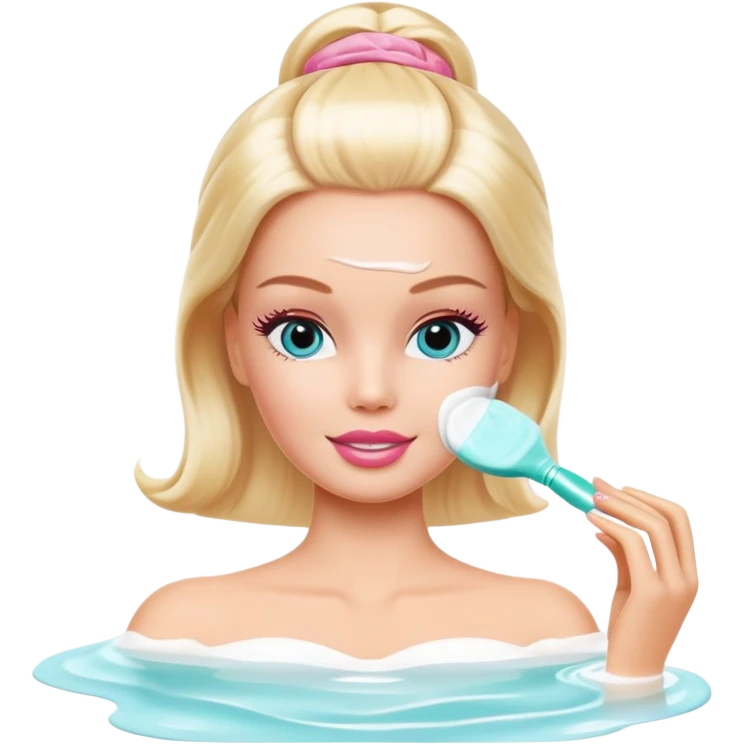 Barbie with face cream mask spa beauty full face relaxing emoji