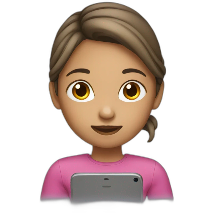 girl using mobile emoji