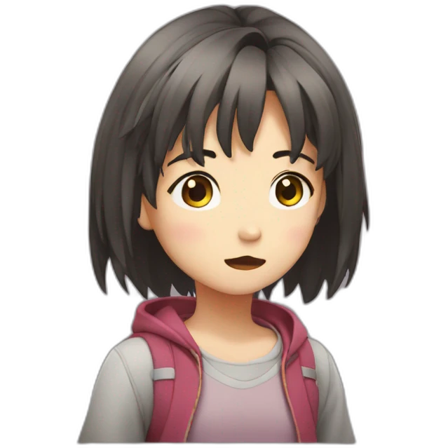Shrugging young girl anime emoji