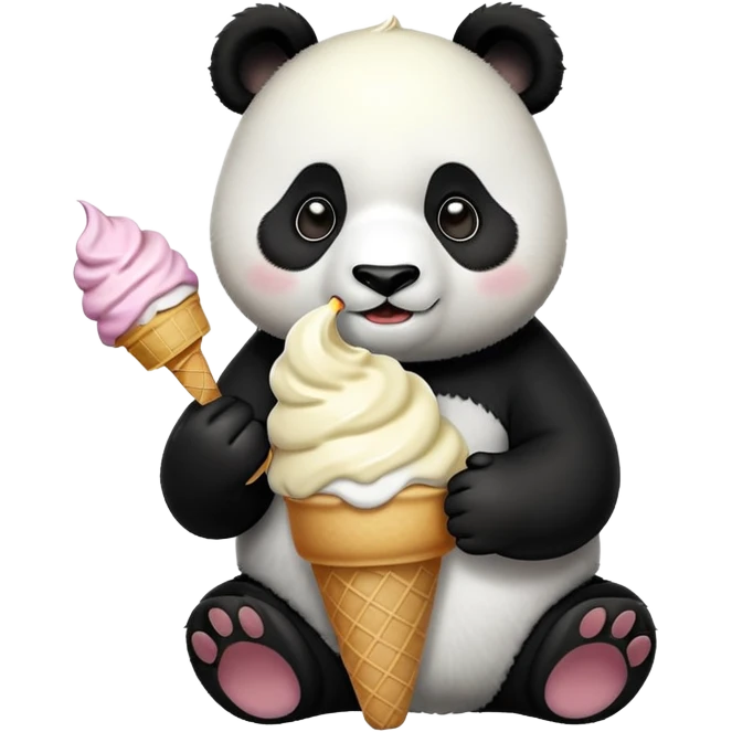 Panda eating ice cream emoji