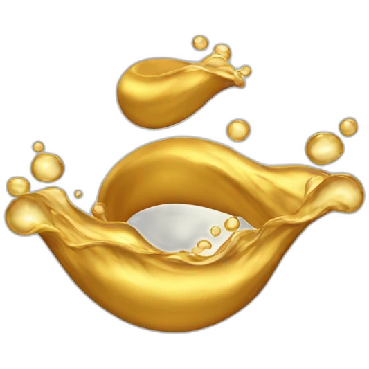 three golden water waves emoji