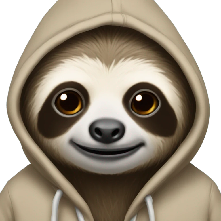 Sloth wearing a hoodie emoji