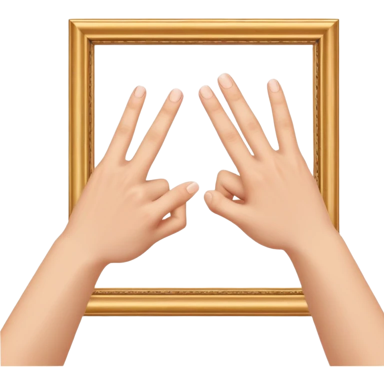 two hands making a frame gesture with fingers and thumbs, director framing shot emoji