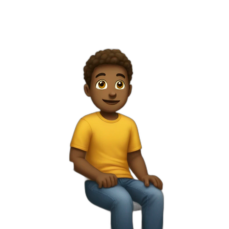 small guy sitting in the corner in his kid room emoji