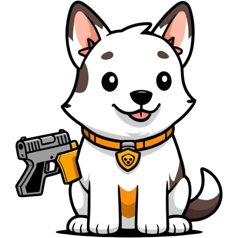 Dog with gun emoji