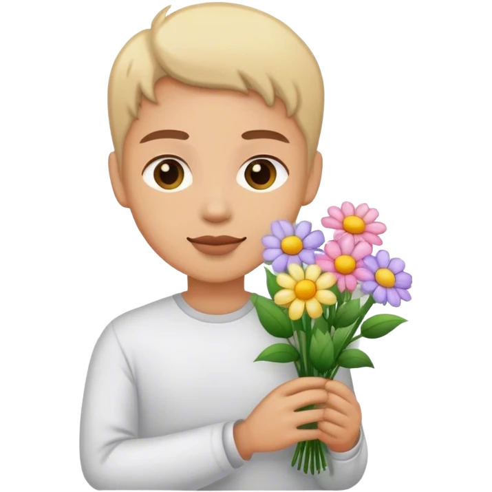 Good morning with flowers emoji