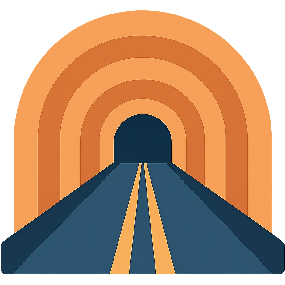 Flat design style tunnel emoji