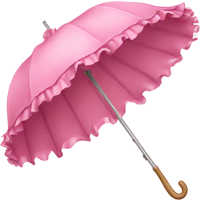Detailed pink umbrella with large ruffles emoji