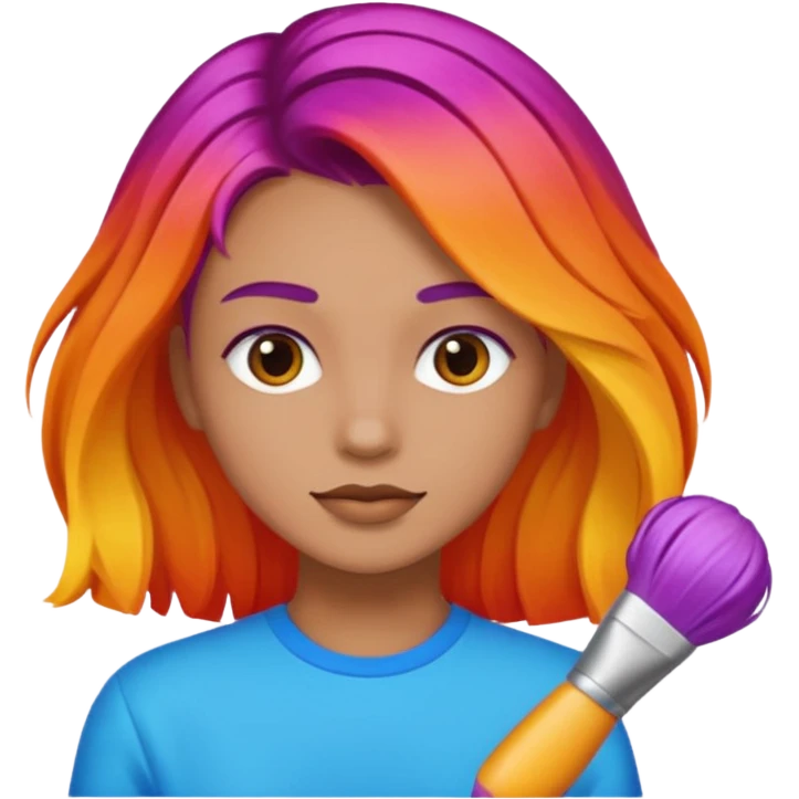 Coloring a hair emoji