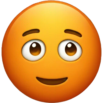Big round orange emoji with meme face  emoji