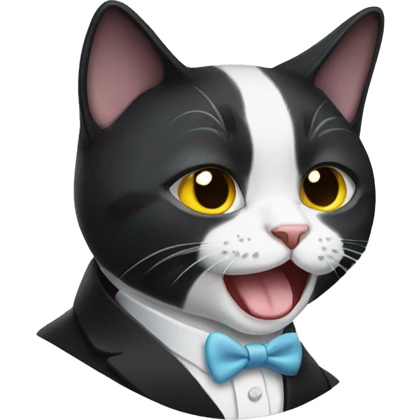 Tuxedo cat crying emoji emoji