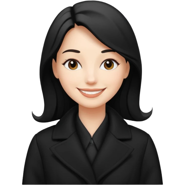 balck and white photo woman in coat emoji