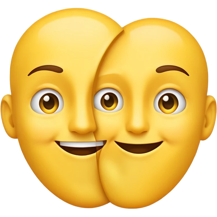 two faces, one whispering to the other, classic emoji look emoji