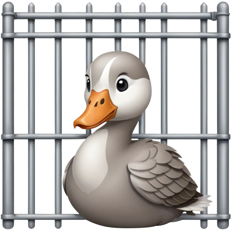 A goose in jail emoji