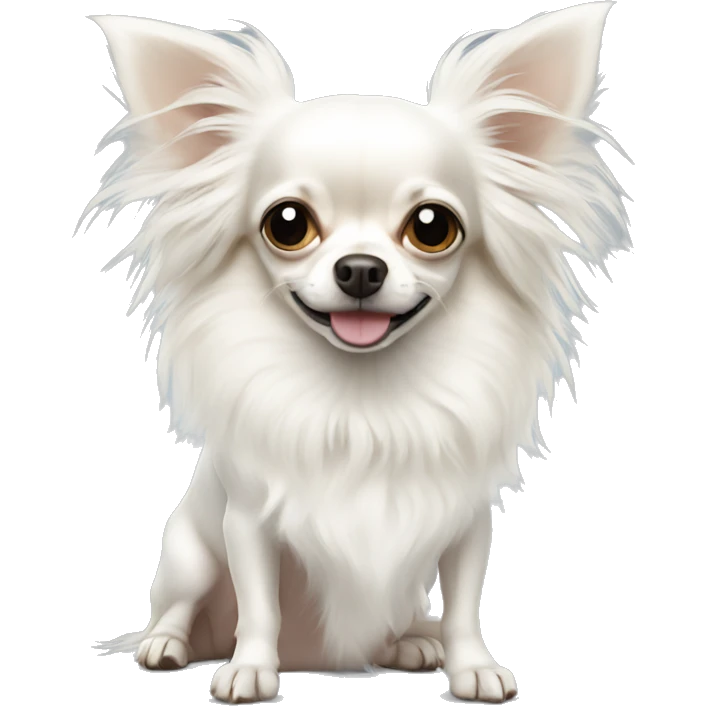 Long haired white chihuahua emoji