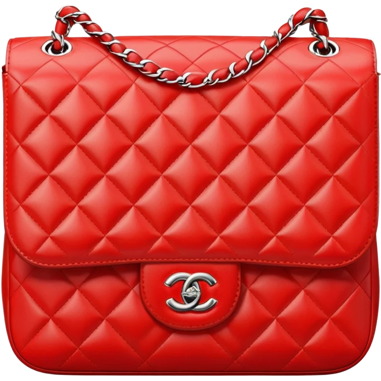 chanel flap bag bright red color bag  emoji