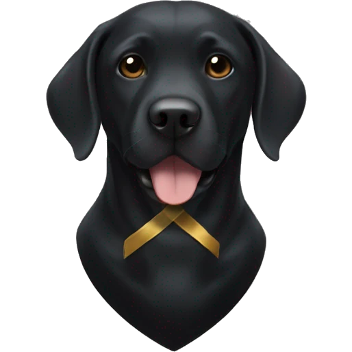 black shield and ribbon with blacklabrador emoji