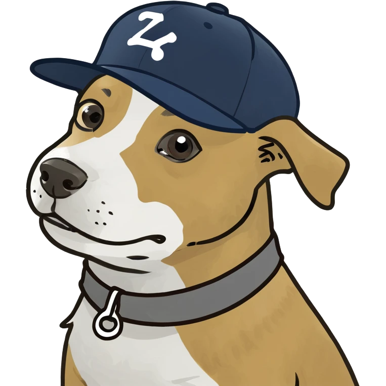 Dog wearing cap emoji