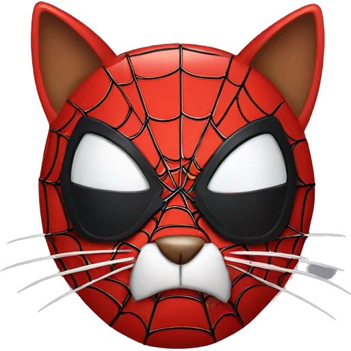 cat wearing spider-man mask emoji