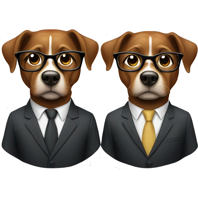 Two doxins in suits with glasses emoji