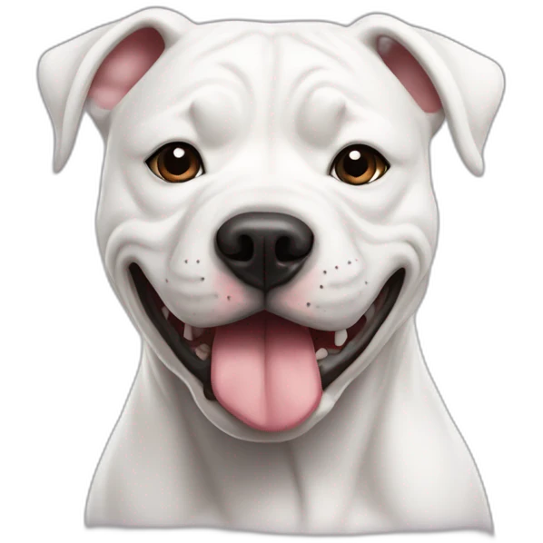 White staffordshire bull terrier crying emoji