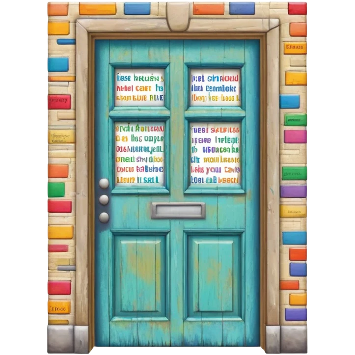 door with high school text emoji