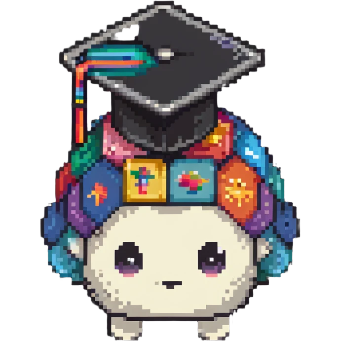 cute brain with a graduation cap emoji