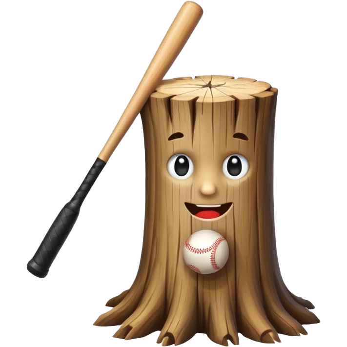 tree stump holding a baseball bat emoji