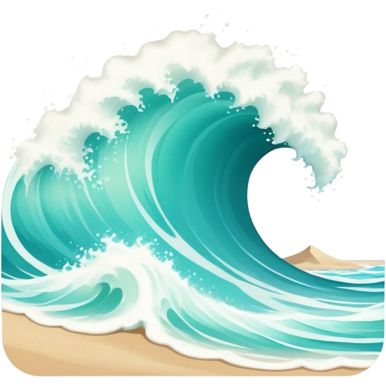 Wave crashing on beach emoji