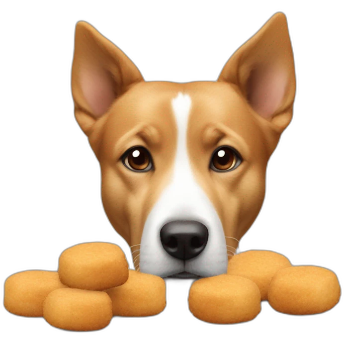 Chien mangeant ses croquettes emoji