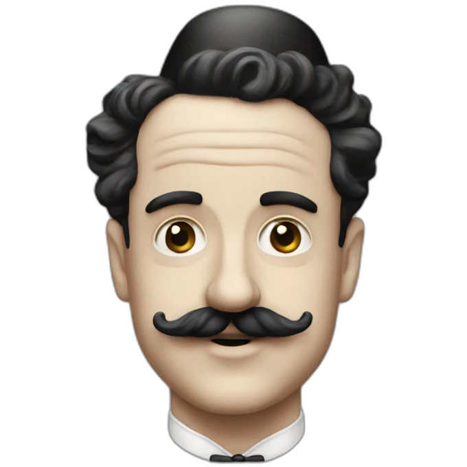 Charlie chaplin no hat black mustache emoji
