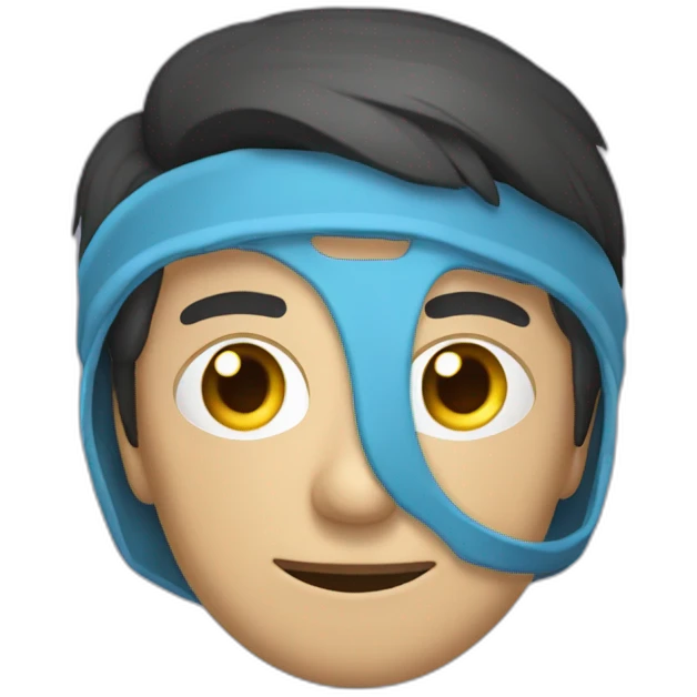 Un muchacho con máscara de hackers hacieno tredig emoji