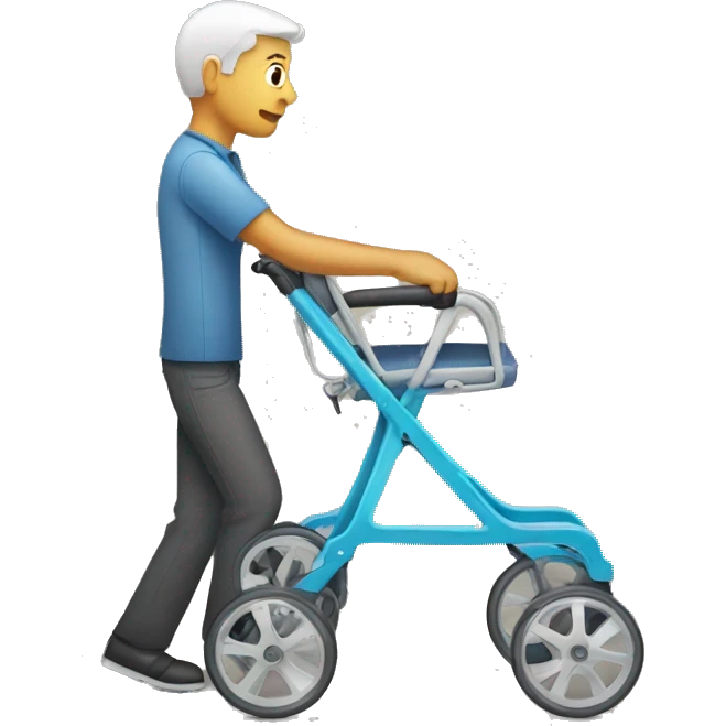 Person with rolling walker emoji