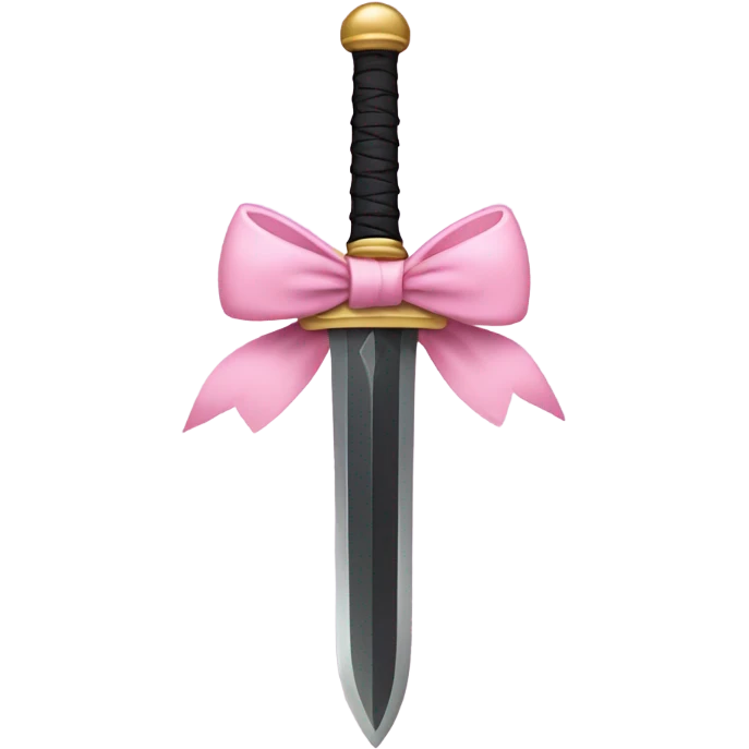 a black sword with a baby pink bow emoji