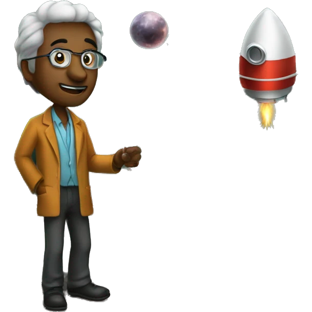scientist explain rocket science in a blackboard emoji