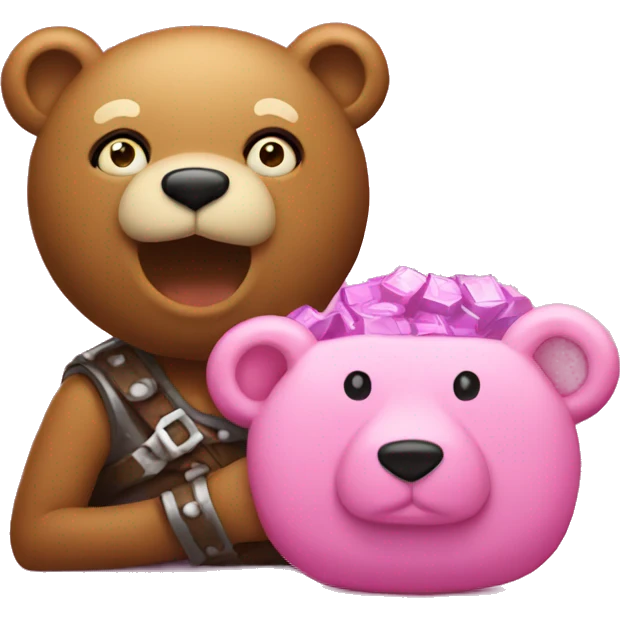 treasure with a pink bear emoji
