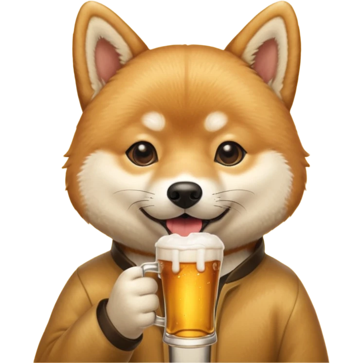 Shiba Jasper drinking beer  emoji