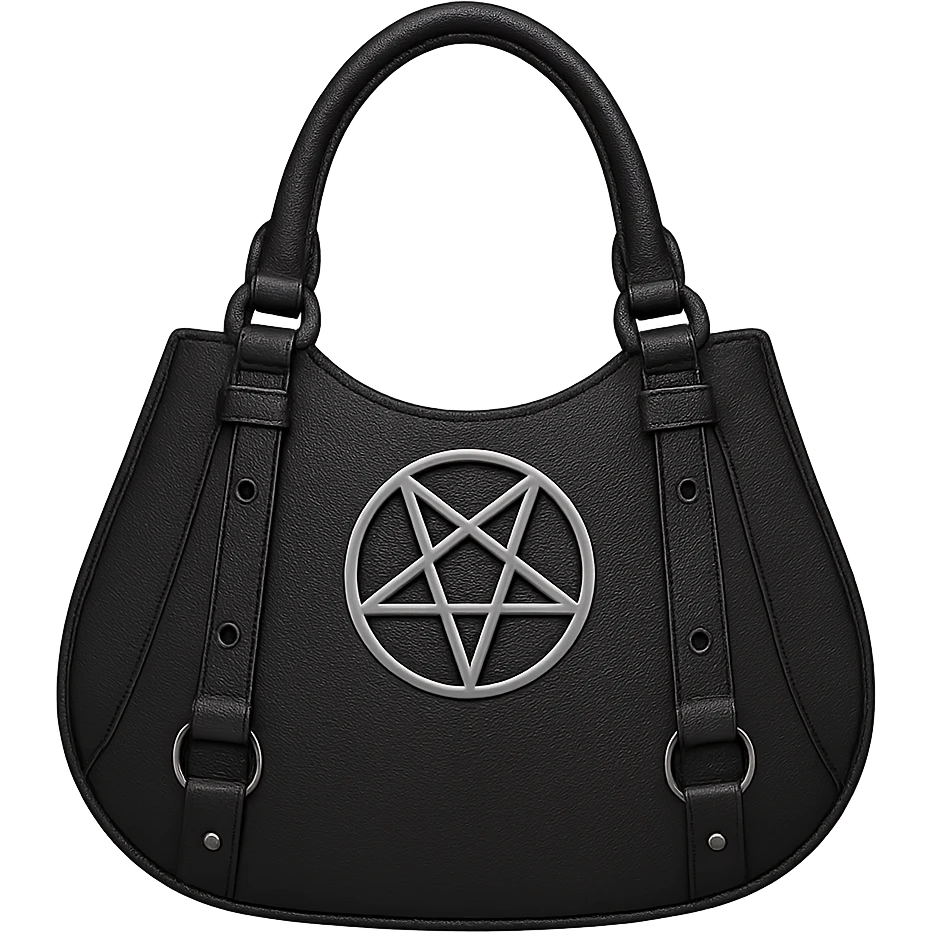 Back white goth purse without background emoji